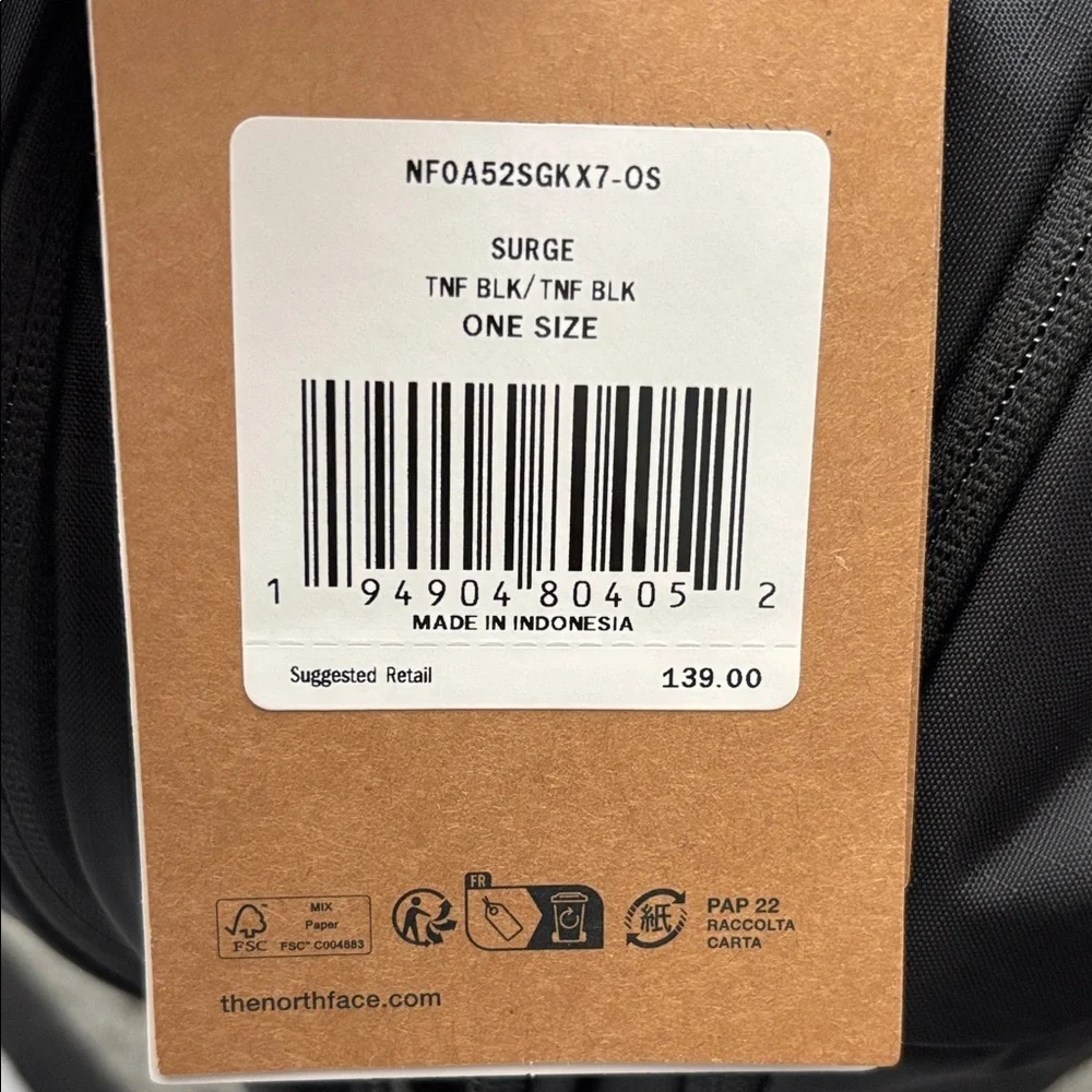 The North Face Surge Jet Black Backpack